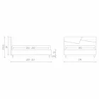 Cama com Recipiente Duplo Estofado em Couro Falso Made in Italy - Raggino Viadurini