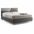 Cama com Recipiente Duplo Estofado em Couro Falso Made in Italy - Raggino Viadurini