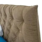 Cama dupla estofada em tecido ou couro ecológico fabricada na Itália - Euro Viadurini