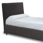 Cama de Solteiro com Cabeceira em Tecido Made in Italy - Fiuto Viadurini
