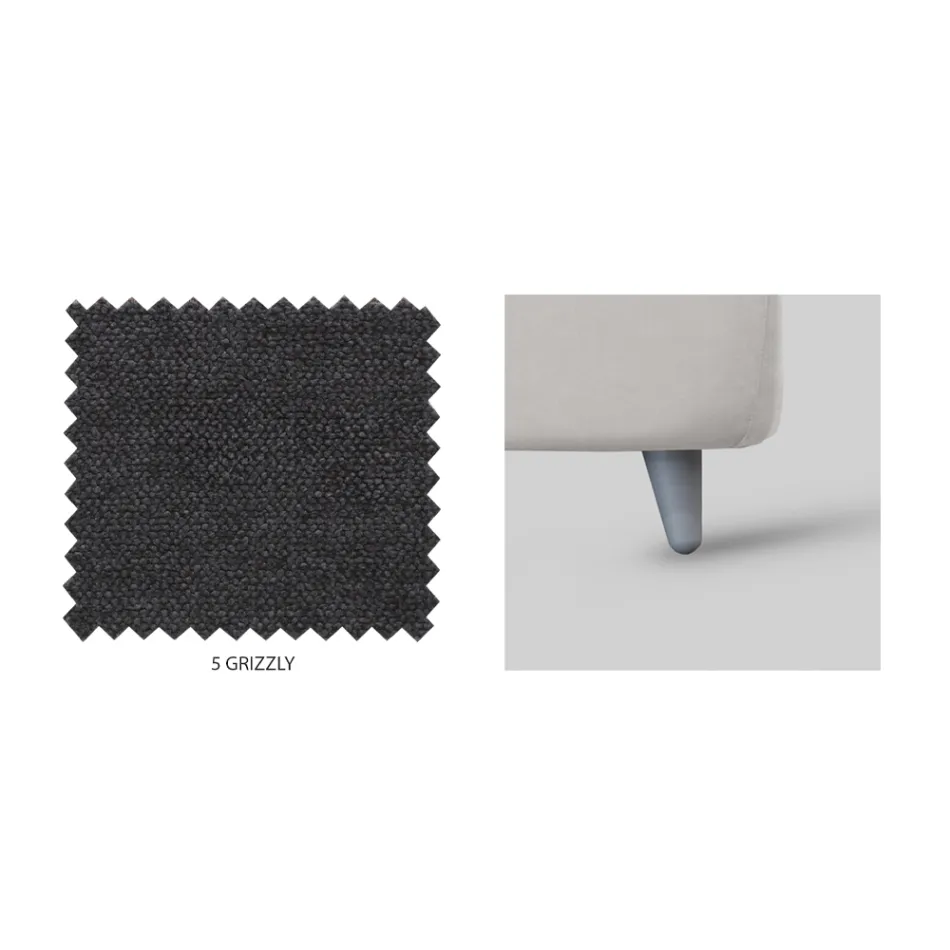 Cama de Solteiro com Cabeceira em Tecido Made in Italy - Fiuto Viadurini