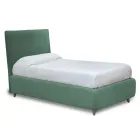 Cama de Solteiro com Cabeceira em Tecido Made in Italy - Fiuto Viadurini