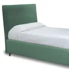 Cama de Solteiro com Cabeceira em Tecido Made in Italy - Fiuto Viadurini