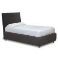 Cama de Casal Pequena com Cabeceira em Tecido Made in Italy - Fiuto