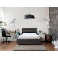 Cama de casal pequena com cabeceira e pés acolchoados Made in Italy - Aaron