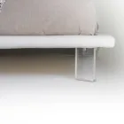 Cama de casal estofada em couro ecológico ou tecido fabricado na Itália - Armonica Viadurini