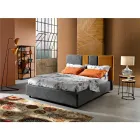 Cama de casal estofada moderna com dobras ou design acolchoado - Thomas Viadurini