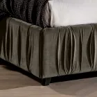 Cama de casal estofada moderna com dobras ou design acolchoado - Thomas Viadurini