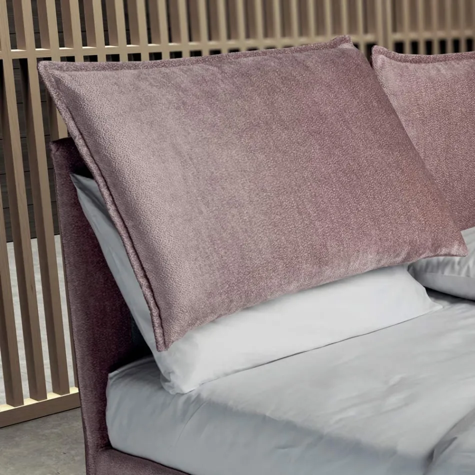 Cama de casal 160x190 com 2 almofadas macias com babado perimetral - Ernesta Viadurini