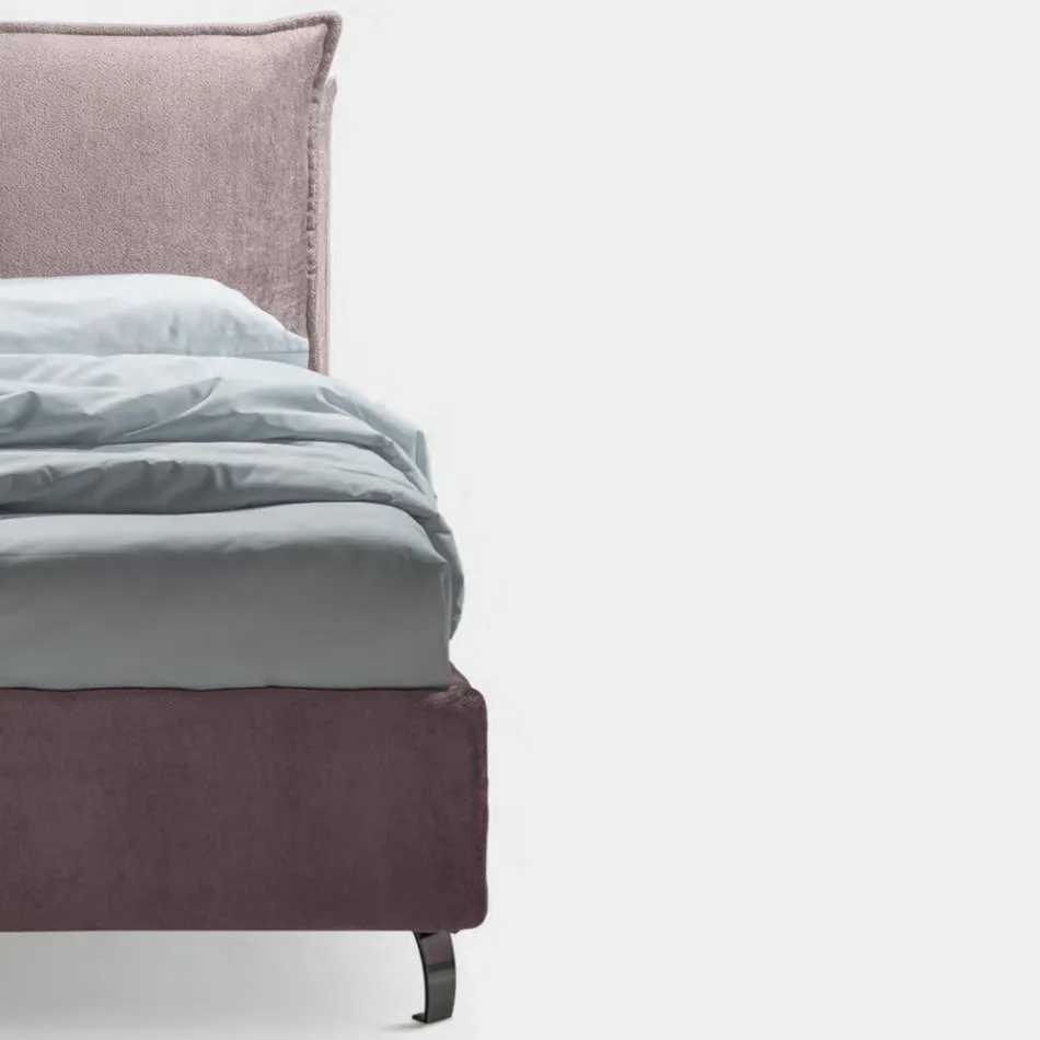 Cama de casal 160x190 com 2 almofadas macias com babado perimetral - Ernesta Viadurini