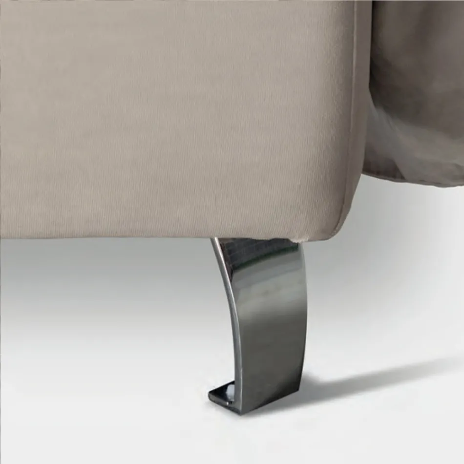 Cama Casal 160x190 com 2 Almofadas Macias na Cabeceira - Tramonti Viadurini