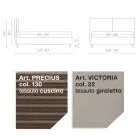 Cama Casal 160x190 com 2 Almofadas Macias na Cabeceira - Tramonti Viadurini