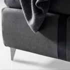 Cama de casal 160x190 com 2 listras verticais e paralelas bicolores - Paolo Viadurini