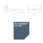 Cama de casal 160x190 com almofadas que envolvem toda a cabeceira - Charme Viadurini