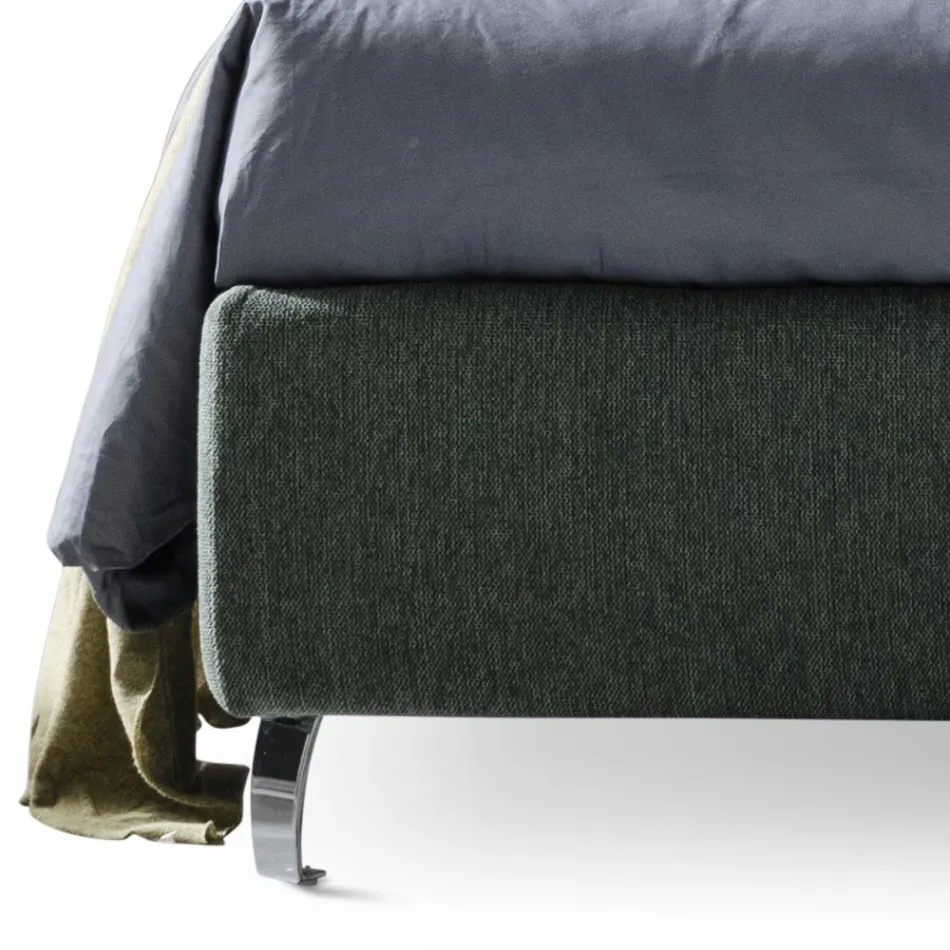 Cama de casal 160x190 com acabamento assimétrico em dois tons - Jasmine Viadurini