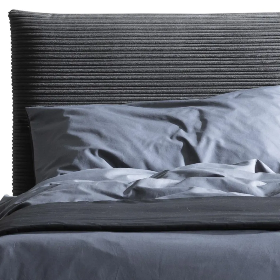 Cama de casal 160x190 com estofamento em forma de almofada - Brezze Viadurini