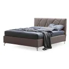 Cama de casal 160x190 com acabamento em quilting geométrico - Ciottolino Viadurini