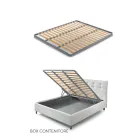 Cama de casal 160x190 com acabamento em quilting geométrico - Ciottolino Viadurini