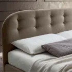 Cama de casal 160x190 com linhas curvas e botões Made in Italy - Oriente Viadurini