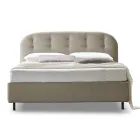 Cama de casal 160x190 com linhas curvas e botões Made in Italy - Oriente Viadurini