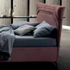 Cama de casal 160x190 com linhas curvas e faixa dupla acolchoada - Gioie Viadurini