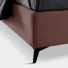 Cama de casal 160x190 com linhas curvas e faixa dupla acolchoada - Gioie Viadurini