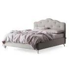 Cama de casal 160x190 com cabeceira perimetral com babados e botões - Rest Viadurini
