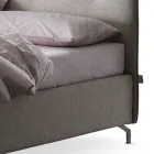 Cama de casal 160x190 com cabeceira perimetral com babados e botões - Rest Viadurini