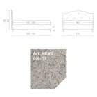 Cama de casal 160x190 com cabeceira perimetral com babados e botões - Rest Viadurini