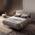 Cama de casal 160x190 com cabeceira perimetral de babados Made in Italy - Rest