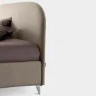 Cama de casal 160x190 com cabeceira de linha curva Made in Italy - Oriente Viadurini
