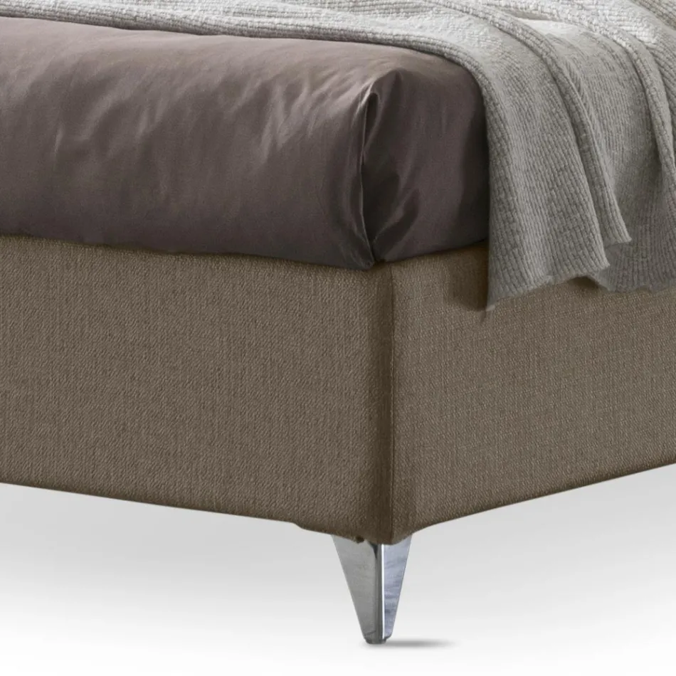 Cama de casal 160x190 com cabeceira de linha curva Made in Italy - Oriente Viadurini