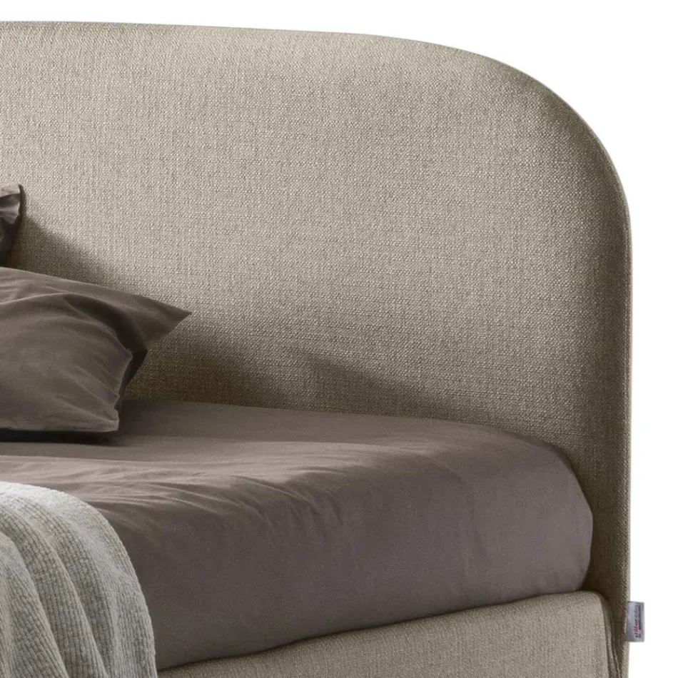 Cama de casal 160x190 com cabeceira de linha curva Made in Italy - Oriente Viadurini