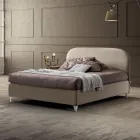 Cama de casal 160x190 com cabeceira de linha curva Made in Italy - Oriente Viadurini