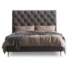 Cama de casal 160x190 com cabeceira alta e acolchoada Made in Italy - Sallie Viadurini