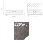 Cama de casal 160x190 com cabeceira alta e acolchoada Made in Italy - Sallie Viadurini