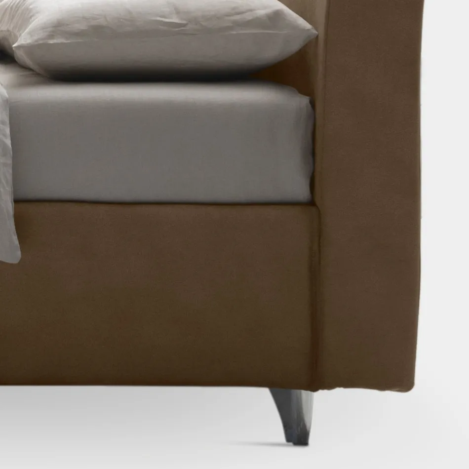 Cama de casal 160x190 com cabeceira curva e espessura importante - Magie Viadurini