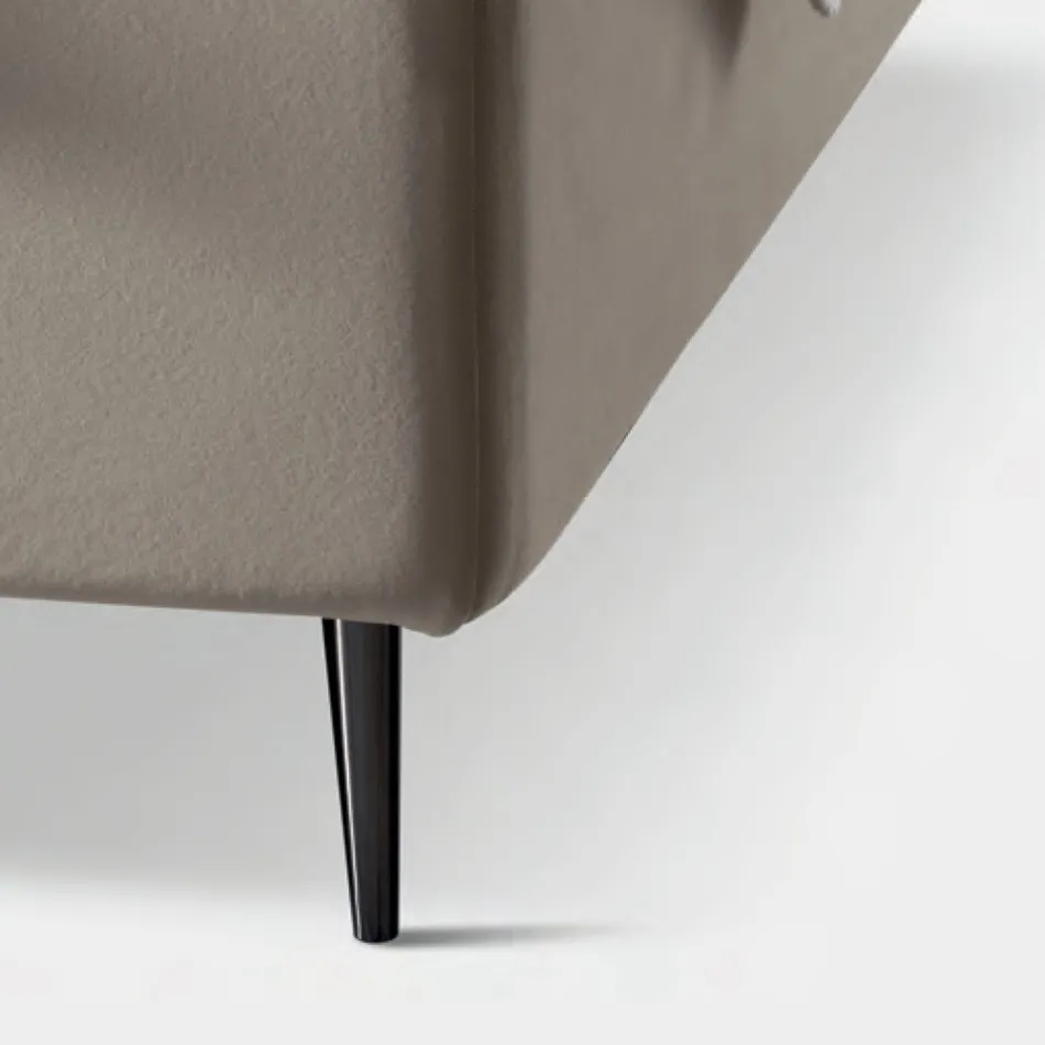 Cama de casal 160x190 com acolchoado com faixas verticais largas - Magan Viadurini