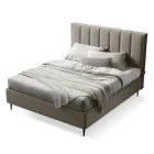 Cama de casal 160x190 com acolchoado com faixas verticais largas - Magan Viadurini