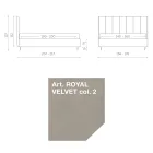Cama de casal 160x190 com acolchoado com faixas verticais largas - Magan Viadurini