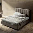 Cama de casal 160x190 com acolchoado com faixas verticais largas - Magan Viadurini