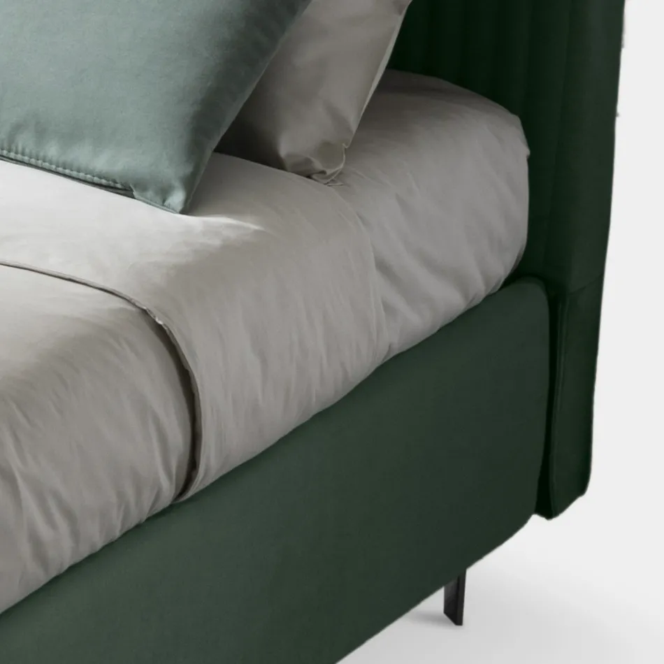 Cama de casal 160x190 com acolchoado de faixa estreita multi-listras - Meduse Viadurini