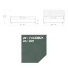 Cama de casal 160x190 com acolchoado de faixa estreita multi-listras - Meduse Viadurini