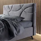 Cama de casal 160x190 com acolchoado de curvas cruzadas - Girassol Viadurini