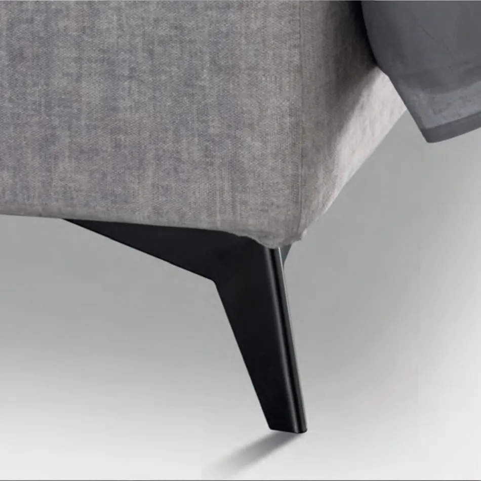 Cama de casal 160x190 com acolchoado de curvas cruzadas - Girassol Viadurini