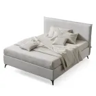 Cama de casal 160x190 em tecido com pés de metal Made in Italy - Dreams Viadurini