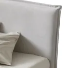 Cama de casal 160x190 em tecido com pés de metal Made in Italy - Dreams Viadurini