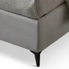 Cama de casal 160x190 em tecido com pés de metal Made in Italy - Dreams Viadurini
