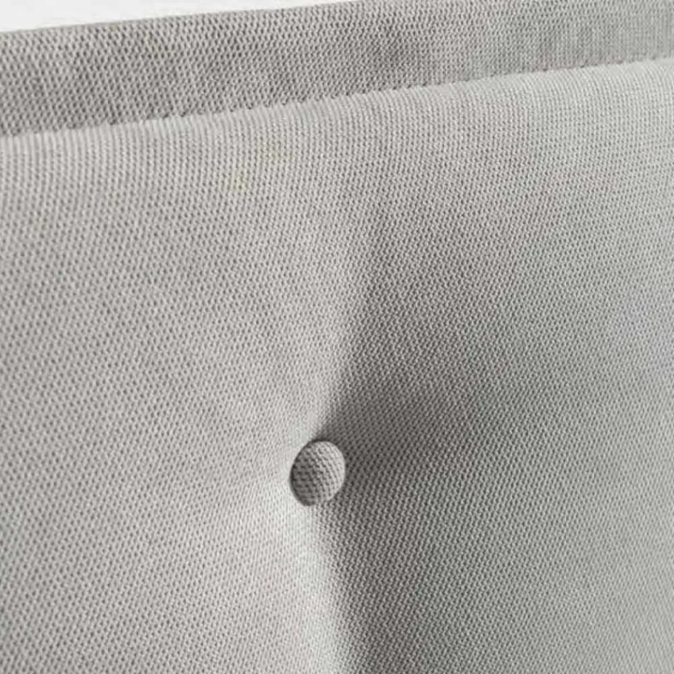 Cama de casal 160x190 em tecido com cabeceira com botões Made in Italy - Dreams Viadurini