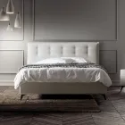 Cama de casal 160x190 em tecido com cabeceira com botões Made in Italy - Dreams Viadurini